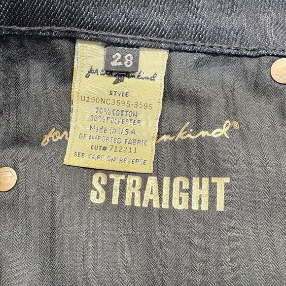 7 For All Mankind Womens Jeans Size 28 Straight Stretch Rhinestone Pockets - Picture 10 of 10